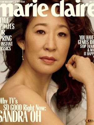 Canadian–American actress Sandra Oh posing for Marie Claire Magazine - May 2019